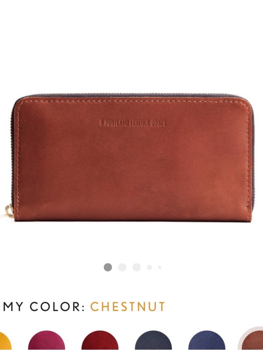 Portland Leather Goods accordion zip wallet in Chestnut